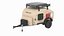 Camping Trailer Teardrop Beige 3D model