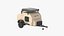 Camping Trailer Teardrop Beige 3D model