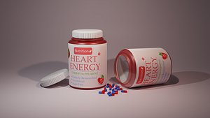 3D cosmetic supplement bottle design model