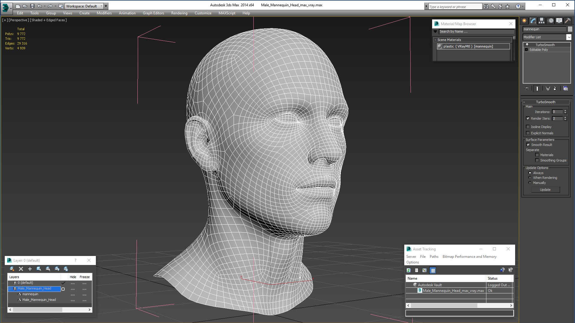 3D Model Male Mannequin Head Man - TurboSquid 1629197