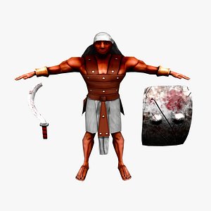 egyptian swordsman sword 3d model