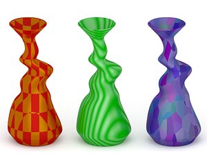 free unusual vases colors 3d model