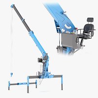 Mobile Crane with Telescopic Boom Raised Upwards
