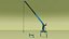 Mobile Crane with Telescopic Boom Raised Upwards 3D model