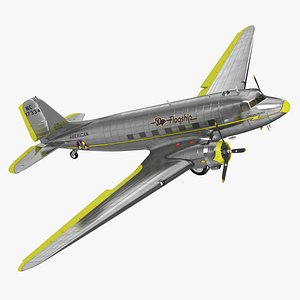 Vintage Propeller Aircraft Douglas DC-3 Rigged