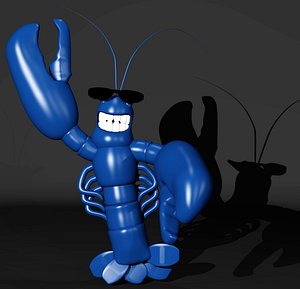 3d cartoon lobster