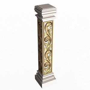 Stair Baluster 03 White 3D model
