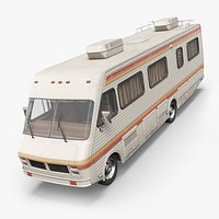 Old-Style Recreational Vehicle with Curtains Beige Simplified