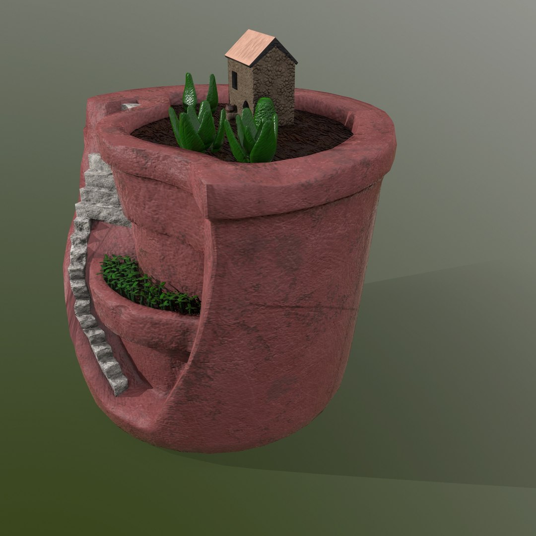 Sculpted Pot Model - TurboSquid 1424272