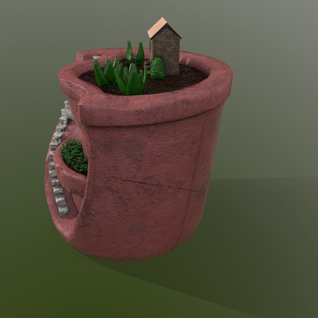 Sculpted Pot Model - TurboSquid 1424272