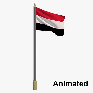flag yemen - animation 3D model