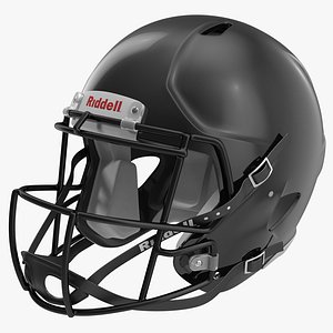 football helmet riddell black 3d 3ds