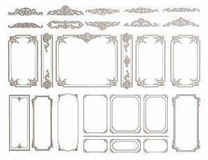 3D Molding Scroll Ornament Floor Trim