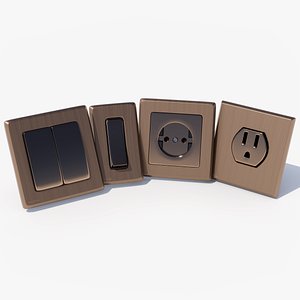 3D model switch and socket
