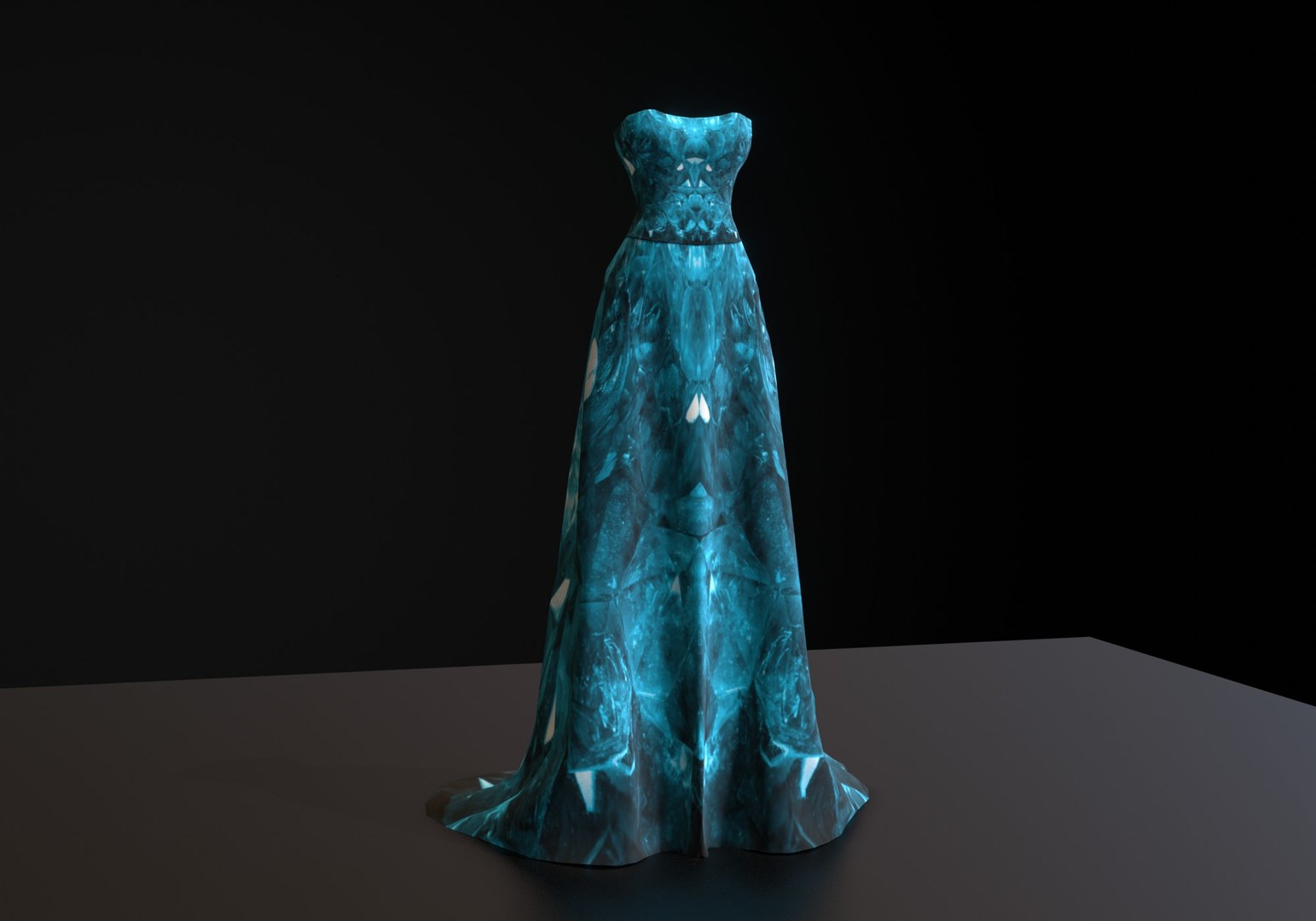 3D model blue long dress - TurboSquid 1887640