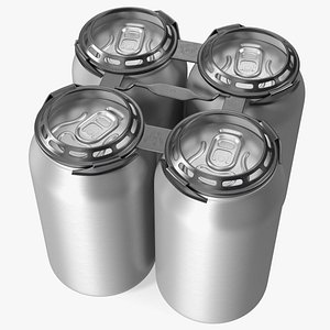 3D model 4 Soda Cans Plastic Rings Holder