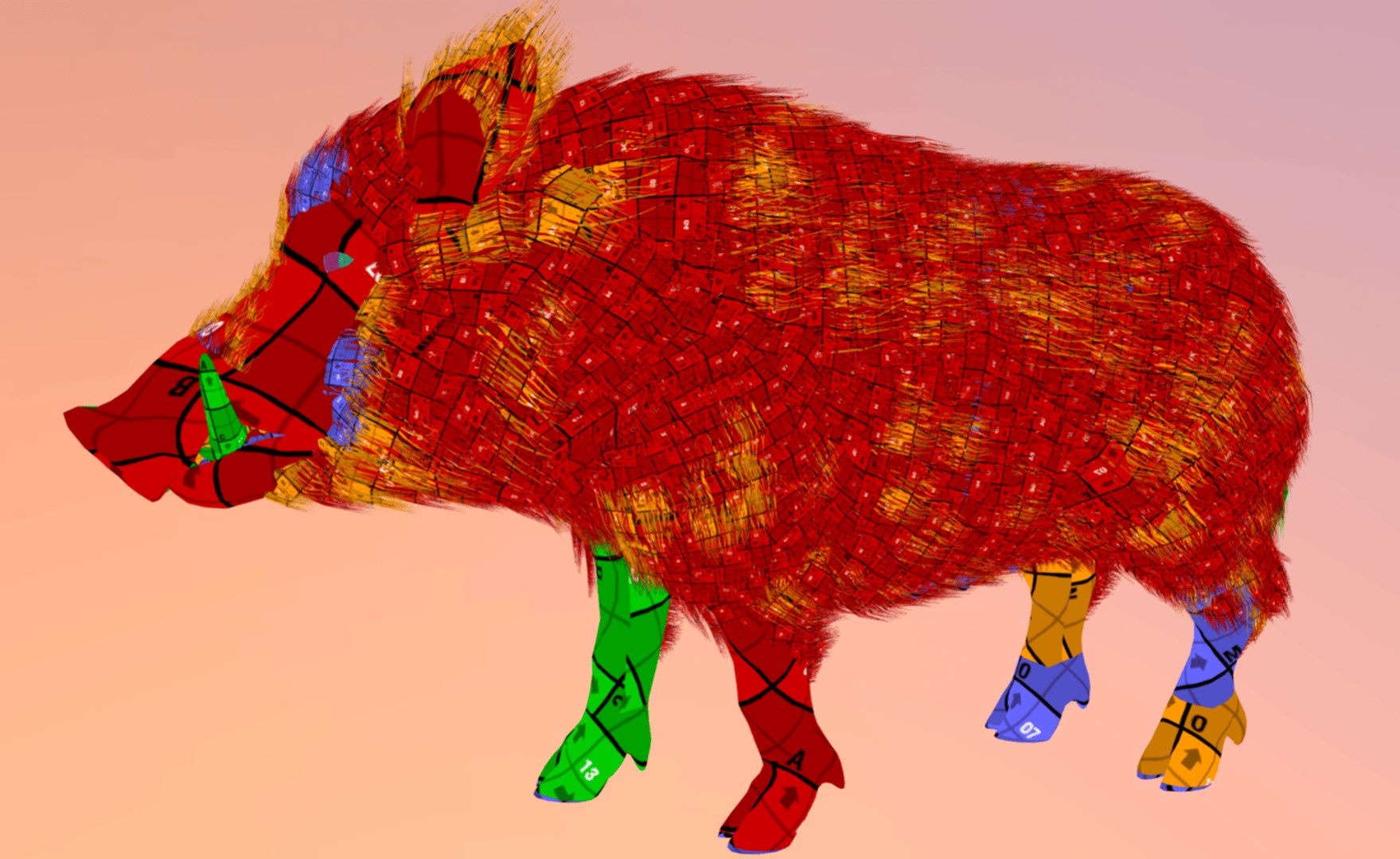 Boar Realistic Rigged And Animated - Highly Detailed Model Model ...