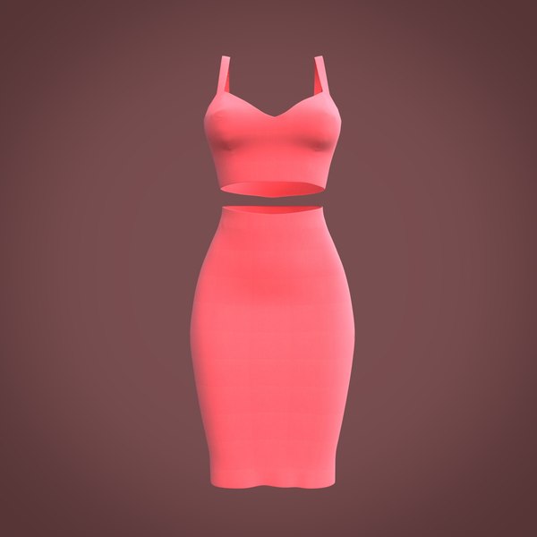 pencil skirt crop 3D model