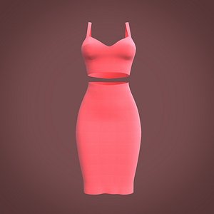 dress - pencil skirt and crop singlet top