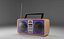 3D Radio Boombox Design  Violet  Brown model