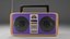 3D Radio Boombox Design  Violet  Brown model
