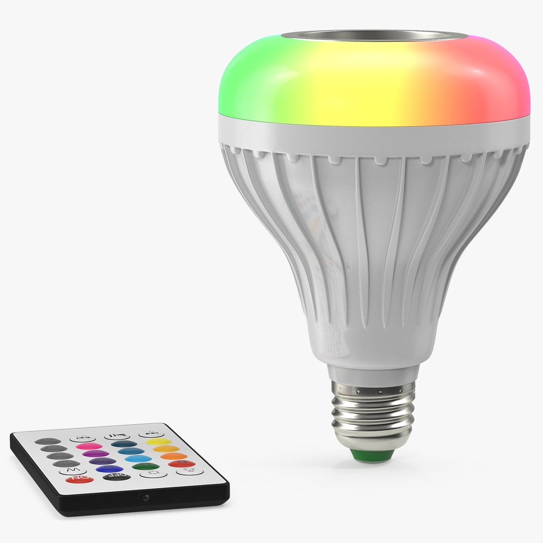 Led Smart Bulb Speaker with Remote Control On 3D model preview