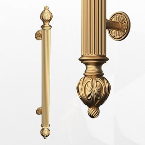 3D Classic Door Handle 06 Gold model