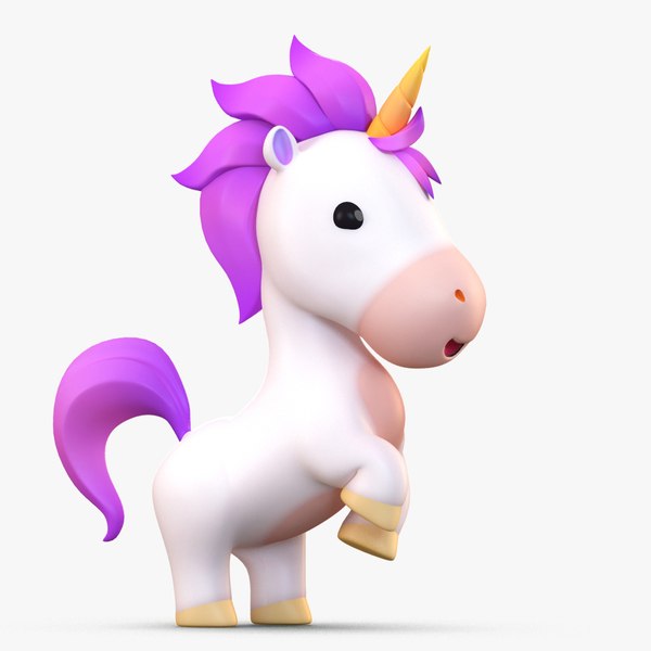 cute cartoon unicorn 3D model