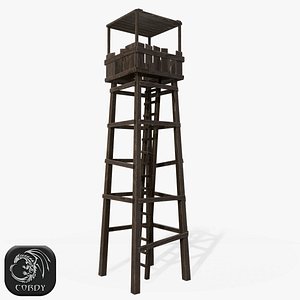 ready wooden tower 3D model
