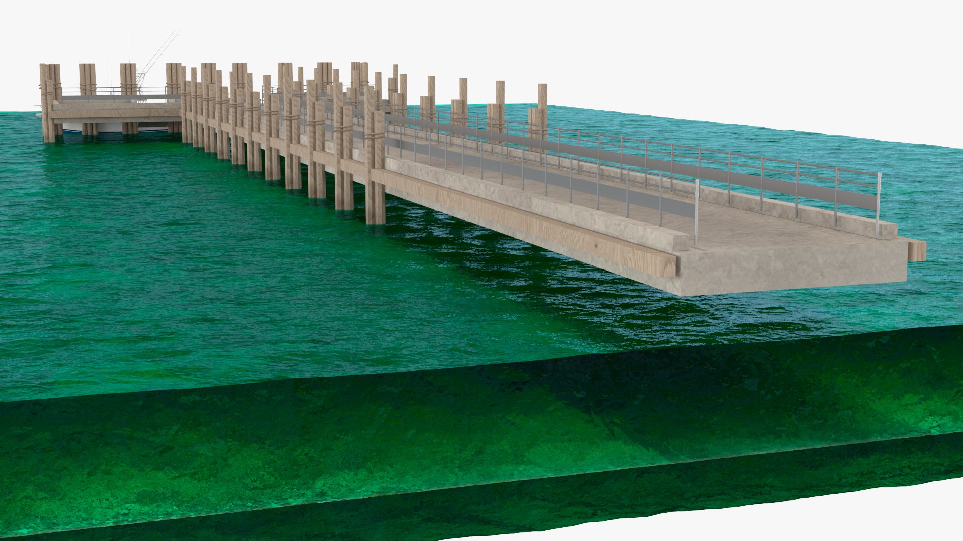 Coastal Pier With Yachts In Sea 3D - TurboSquid 2374734