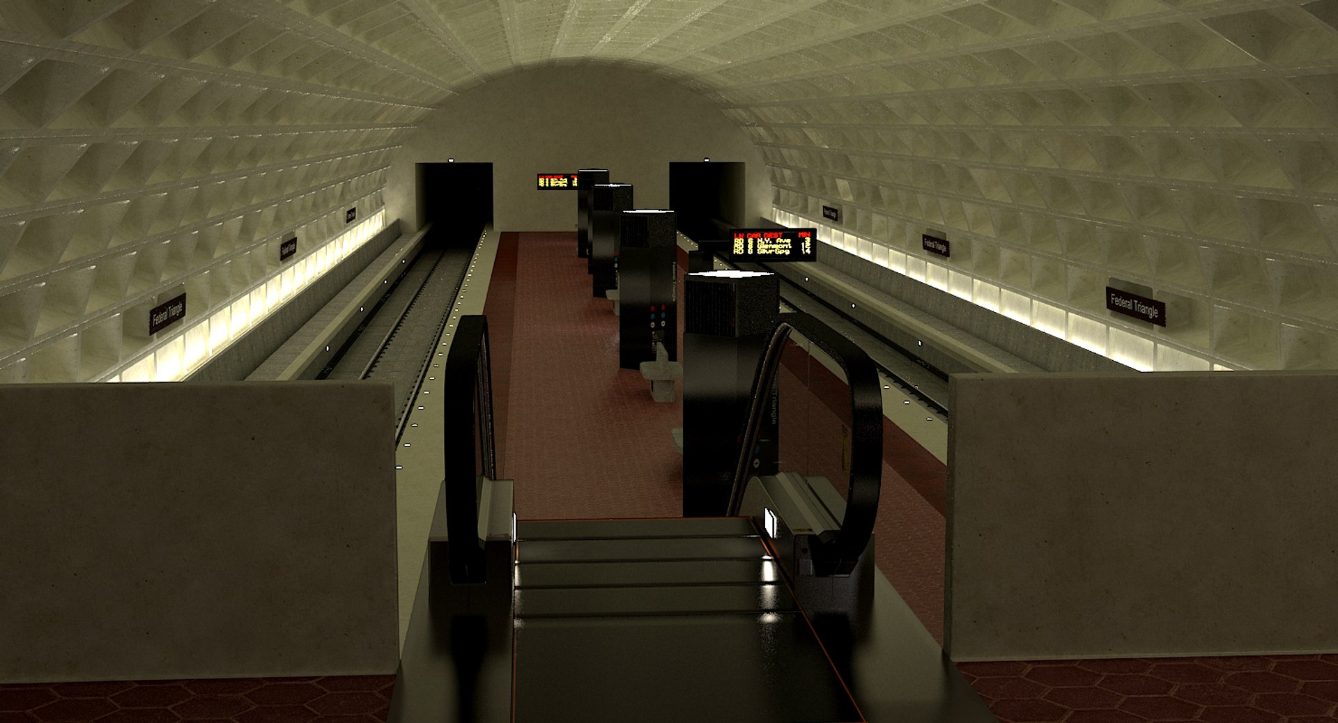 Metro Station 3d Model