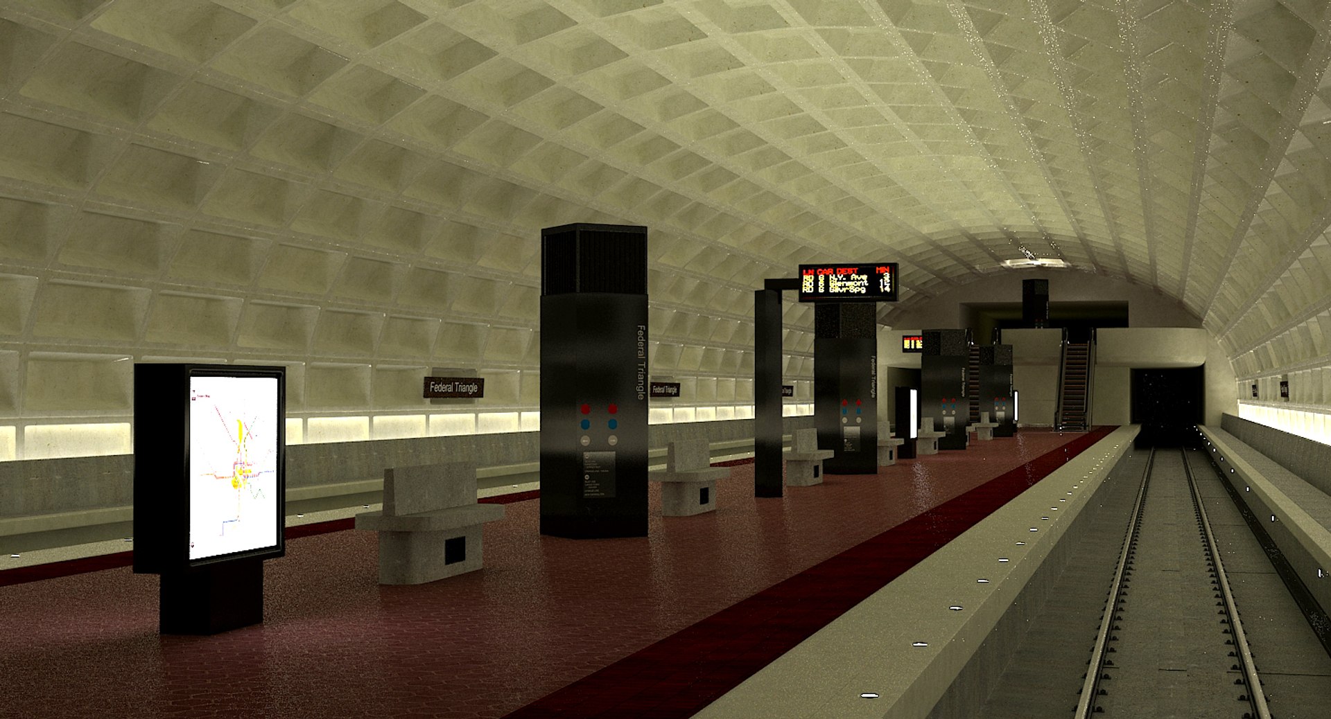 Metro Station 3d Model