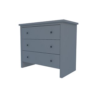 grey wood dresser 3D