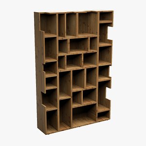 bookcase wood 3d dxf
