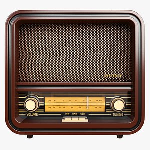 3D belle vintage radio