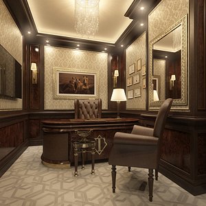 scene small private office 3d max
