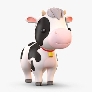 cute cartoon cow 3D model