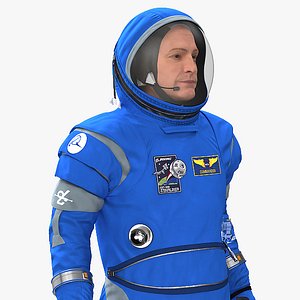 astronaut wearing boeing spacesuit 3D model