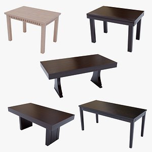 5 Wooden Table Pack Vol.4(1) 3D model