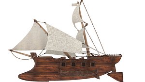 3D model Wooden Boat