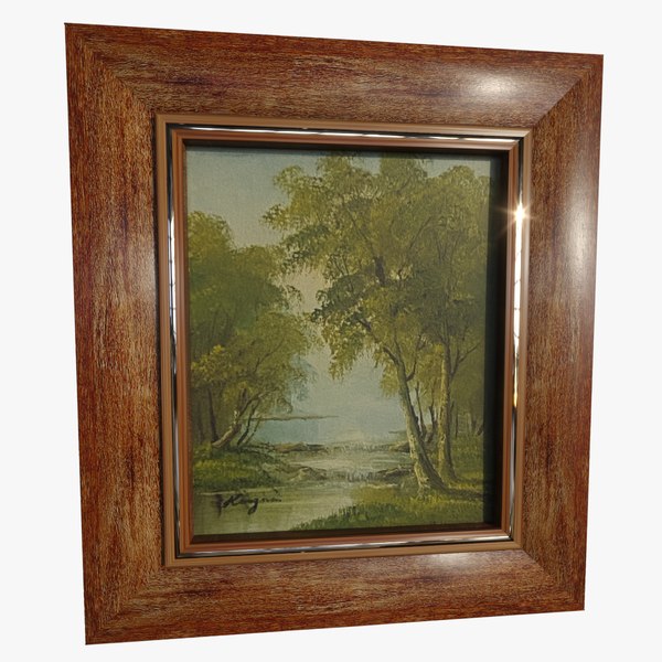 3D trees lake oil painting - TurboSquid 1626057