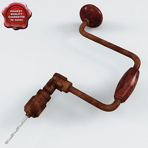 old hand drill 3d model