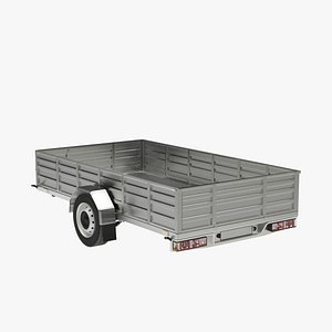 3d model utility trailer