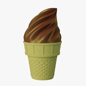 3D Chocolate Ice Cream