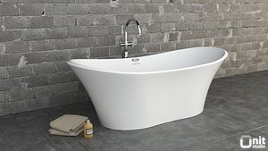 3d jacuzzi infinito bathtub floor-standing model
