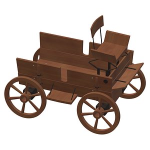 3D Vintage cartoon wagon