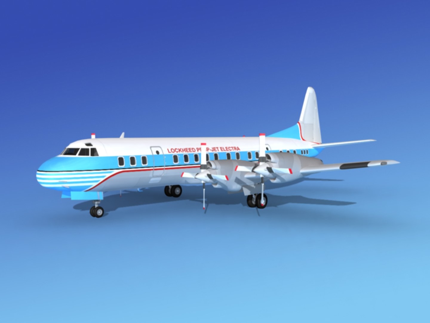 Propellers Electra Aircraft Lockheed 3d Model