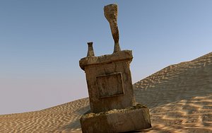 broken acient statue 3d 3ds