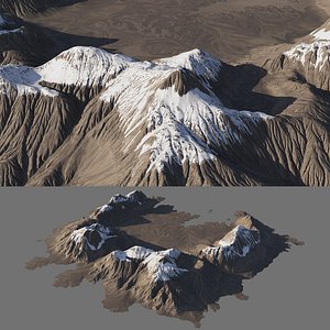 3D Snowy Mountain 03