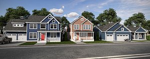 Houses in classic American stylemax 2021 3D model